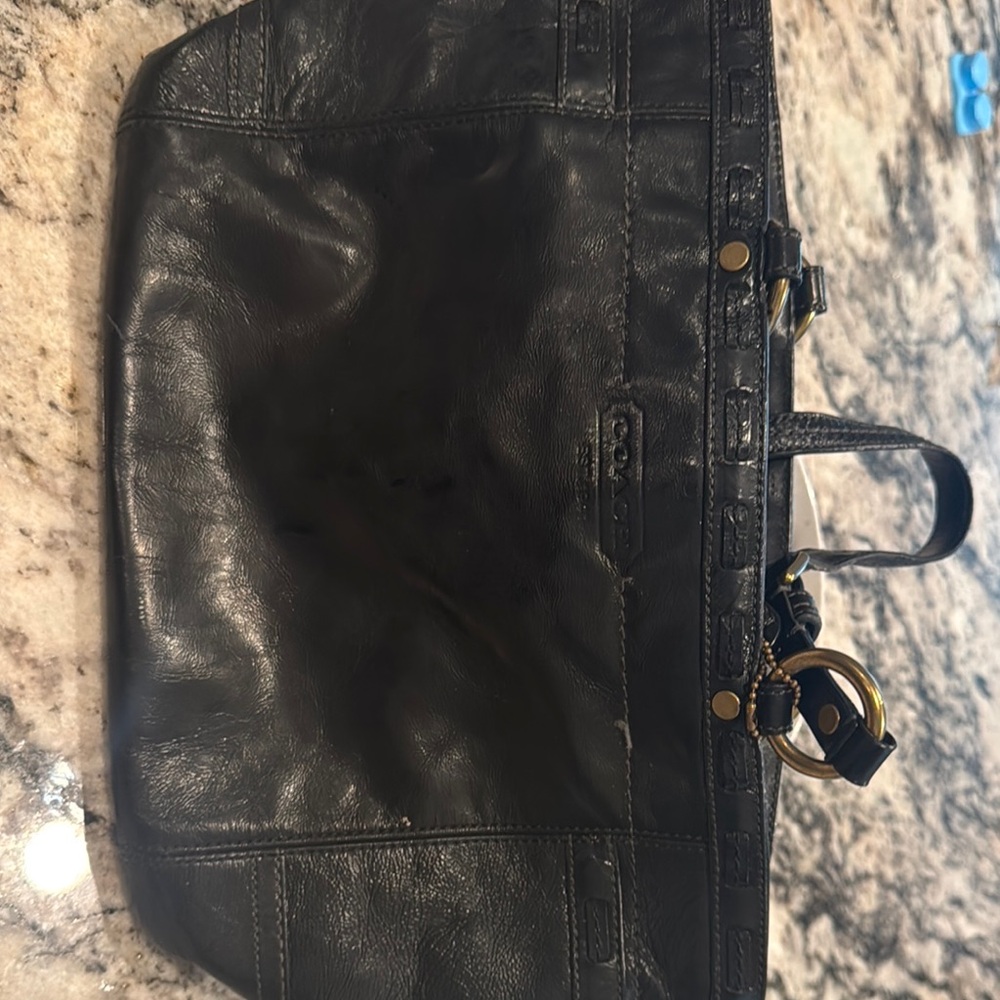 Coach Black Leather Shoulder Bag